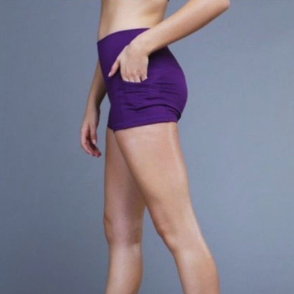 Popflex Active Dark Bloom Purple Shorts, Size 10